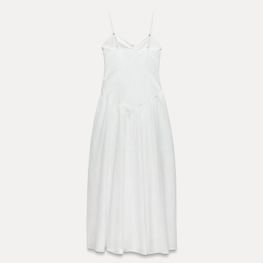 Zara White Spaghetti-Strap Maxi Dress - Picture 6 of 14